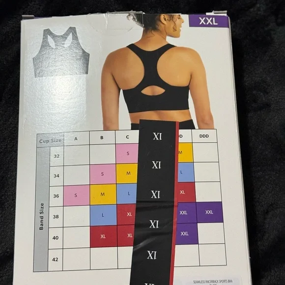 Member’s Mark Seamless Racerback Sports Bra Black XXL NWT - Picture 4 of 5